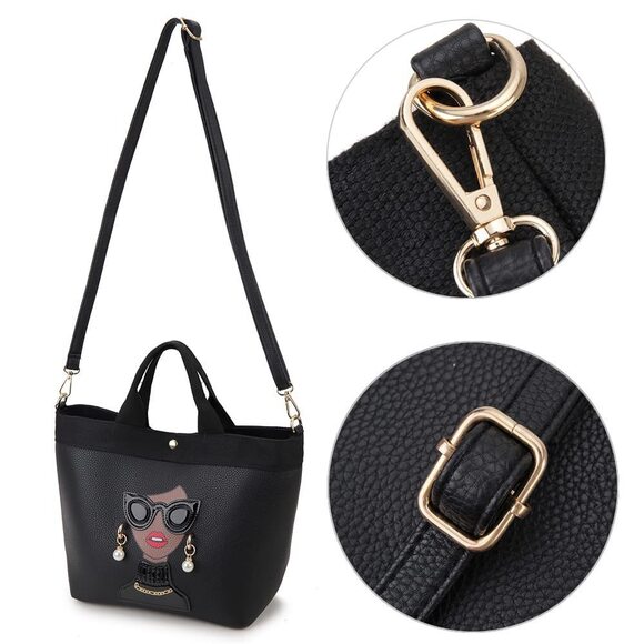 Crossbody Satchel Purses For Trendy Vegan Textured Strap Satchel For - Picture 8 of 9